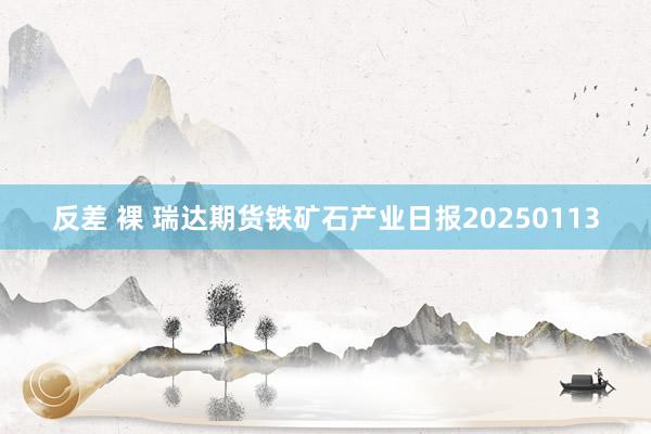 反差 裸 瑞达期货铁矿石产业日报20250113